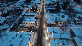 City Wrapped in Snow” #dronecinematic #snowycity #citylights 