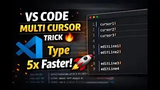 VS Code Multi Cursor Trick | Type Faster in VS Code 🔥