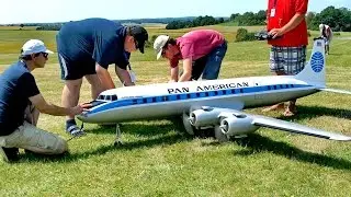 DOUGLAS DC-6B PAN AMERICAN GIGANTIC RC AIRLINER MODEL FLIGHT DEMONSTRATION / RC Airliner Show 2015