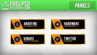 Free Twitch Panels - Royale Series Panels Yellow - PSD - Free Download
