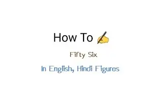 How Do We Write The Number Fifty Size In English Hindi Figures|