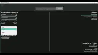 Inst&auml;llningsfliken i Sensavis Windows 10 app