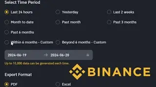 How to export entire Binance transaction history 2026?