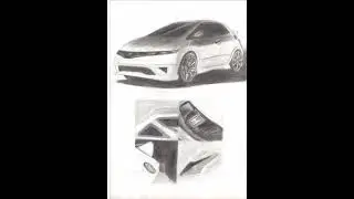 Bristol Khokhar ⸰ Umar Ali - Honda Civic Type R - Hand Drawn Sketch I