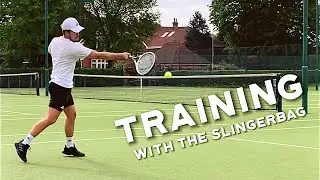 Tennis Training Session Using The Slingerbag