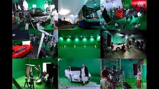STUDIO FILM CUT1LIGHT AND SHADOW STUDIO PRODUCTION- DRIVE-IN GREEN MATTE STUDIO FLOOR
