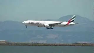 Emirates EK # 225 from Dubai ( Boeing 777-300ER ) Landing @ San Francisco Int'l Airport 06-03-12