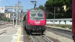 Ventimiglia HD-Thello 36000 class no.36007 arrives and couples to Thello intercity stock