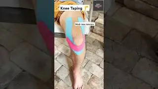 Kinesiology Taping technique for knee stability. Patella taping 💯🔥#athlete #injury #kneepain