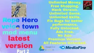 rope hero vice town mod menu | rope hero mod apk latest version| unlimited money and gems ||