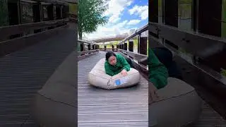 Inflatable foldable air mattress, camping foldable bed. #airbed #airmattress #foldablebed