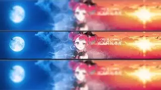 FREE Anime youtube banner template#57 | Photoshop + Tutorial
