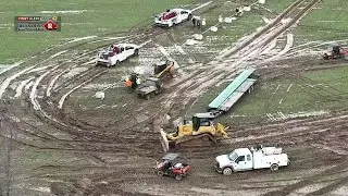 DRONE12: Crews work to repair gas line near Jackson, Mo.