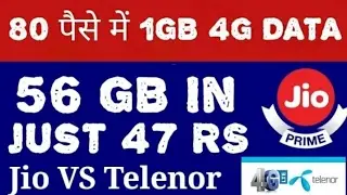 RELIANCE JIO IN DANGER NEWS TELENOR NEW OFFER RS 47 , 56GB 4G  DATA  30 days