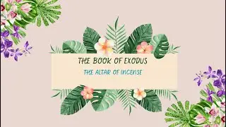 EXODUS 30(NKJV)THE ALTAR OF INCENSE|THE RANSOM MONEY|THE BRONZE LAVER|THE HOLY ANOINTING OIL|THE INC