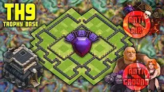UNBEATABLE TH9 [Town Hall 9] Trophy Base! w/ Replays Anti Air, Anti Ground - Clash Of Clans Base
