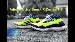 Adidas Consortium Ultra Boost MidProto &lsquo;yellow/navy/wht&rsquo; | UNBOXING & ON FEET | fashion shoes | 4K