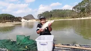 [Fishing] 小伙到大水庫收地籠，提起魚籠的一瞬間，感覺到全是魚【壯鄉瓦匠】