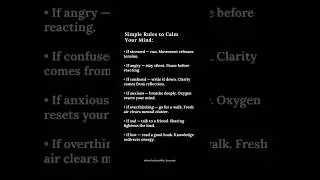 7 Simple Rules to Calm Your Mind Instantly! #selfimprovement #selfgrowth #shortvideo #rules