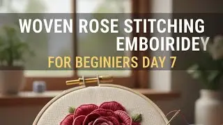 Day 7 ||woven rose #embroidery #viralvideo #wovenrose #learnstitching #learnembroidery #beginner