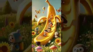 Kids Playing on a Giant Banana Slide 😍 Magical Cartoon World #kidsentertainment #kidsshow