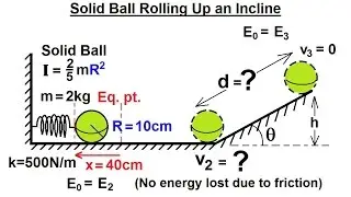 Physics 8.5   Rotational Kinetic Energy (17 of 19) Solid Ball Rolling Up an Incline