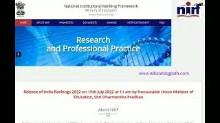 National Institutional Ranking Framework 2022