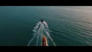 Drone chasing jetski and boat 4K