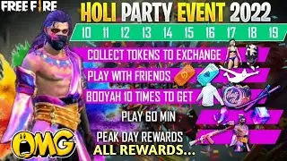 Free Fire New Upcoming Holi Event 2022 All Rewards | March Month Holi Event | Holi Event Free Items