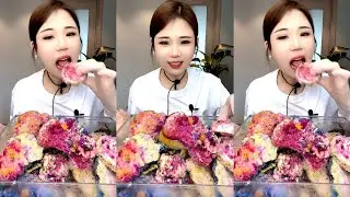ASMR ICE EATING with MATCHA and MILK POWDER and PASSION FRUIT 