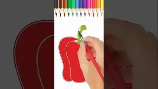 How to Draw Red Capsicum Step by Step #viral #shorts #drawing #art #easydrawing #coloring #ytshorts