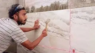 Amazing Design Tile Fitting Process Large format tile installation #shorts #shortvideo #youtubeshort