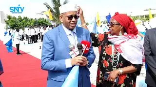 Wasiir Cusmaan Dubbe oo warbaahinta kula hadlay taallada dhagax-tuur.