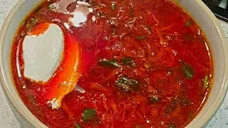 ƏTSİZ, QIPQIRMIZI, DADLI BORŞ RESEPTİ.Очень вкусный борщ без мяса. Very tasty borscht soup.