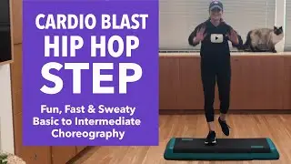 FUN & FAST CARDIO BLAST - HIP HOP STEP AEROBICS #5 - BASIC to INTERMEDIATE Choreography (48 MIN)