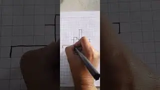 3d drawing on grid paper #shorts