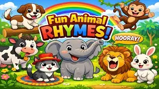 Fun Animal Songs | Learn Animals with Music | Cat, Dog, Cow, Elephant, Lion, Bunny & Monkey Rhymes