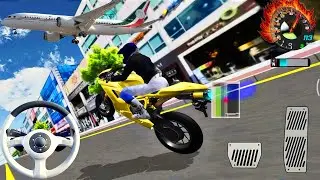New Model Brand Yellow Bike Vs Airplane  Road - 3d Driving Class android game play || Car Game 