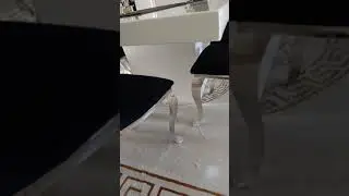 Classy Marble Dining Table with 8 Chairs