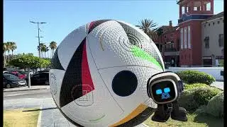 EMO Robot Poses for Selfie Before England vs Spain EURO 2024 Match! 📸⚽