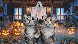 😱 Haunted House Adventure! Maine Coon Cat Family’s Spooky Halloween Night 👻 | AI Cat Short Film