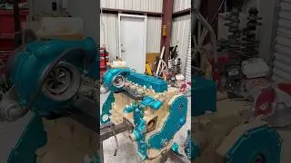 Finally working on this project again #cummins #12valvecummins #diesel #dieselmechanic #powdercoat
