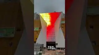 Daytime & night time Skyline-20 showcase, building glass facade transparent LED video solutions