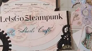 PRE-MADE JOURNAL PAGE #LetsGoSteampunk collaboration Pastel - Steampunk Dreams by @Sherlscrafts