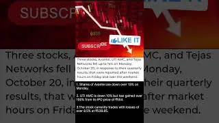 Three stocks, Avantel, UTI AMC, and Tejas Networks fell up to 14% #avantel #stock #stockmarket #like