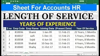 how to calculate years of experience in excel