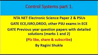||Electronic Science NTA NET Paper 2 ||GATE ECE||ISROECE||Prev.yr.Ques. papers ||Control Systems||