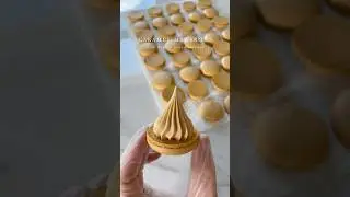 Salted caramel macarons #saltedcaramel #macarons #macaronrecipe #bakingtiktok #frenchdessert