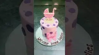 Pink theme cake|Welcome cake|baby girl birthday cake|Baby Arrival celebrations