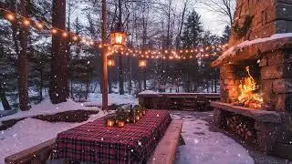 Relax with Mellow Jazz Tunes Amidst Gentle Snowfall After a Long Workday